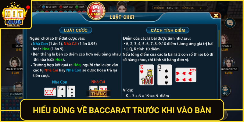 Baccarat HitClub – Đẳng Cấp Sòng Bài Ngay Tại Nhà 1 Hieu Dung Ve Baccarat Truoc Khi Vao Ban